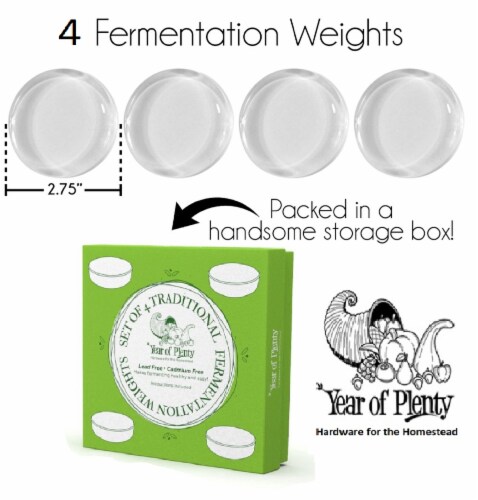 Year of Plenty Fermenting Weights | 0.91" Thick | 7.1oz | 4-Pack | for Wide Mouth Mason Jars Perspective: back