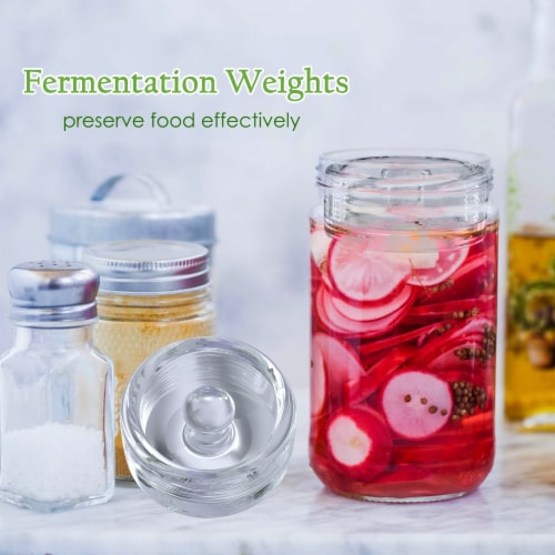 Fermentation Weights | NonSlip Grip Handle | 8-Pack for Wide Mouth Mason Jars Perspective: back