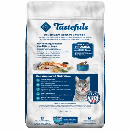 Blue Buffalo Tastefuls Natural Chicken and Brown Rice Indoor Adult Dry Cat Food Perspective: back