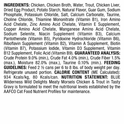 Blue Wilderness Wild Delights Chicken & Trout in Gravy Wet Cat Food Perspective: back