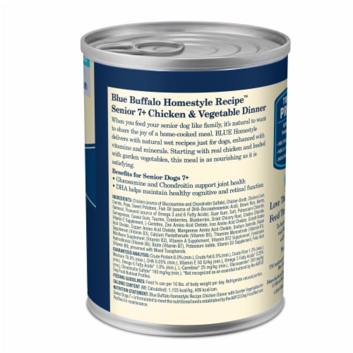 Blue Buffalo Homestyle Natural Senior Wet Dog Food Chicken & Garden Vegetables Perspective: back