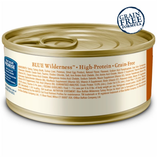 Blue Buffalo Wilderness High-Protein Grain-Free Adult Pate Wet Cat Food Turkey Perspective: back