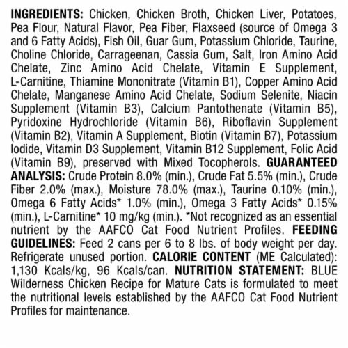 Blue Wilderness Chicken Recipe for Mature Cats Wet Cat Food Perspective: back