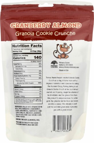Crazy Monkey Baking Cranberry Almond Granola Cookie Clusters Perspective: back
