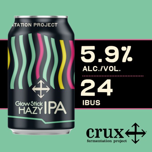 Crux Fermentation Project Glow Stick Hazy IPA Craft Beer Perspective: back