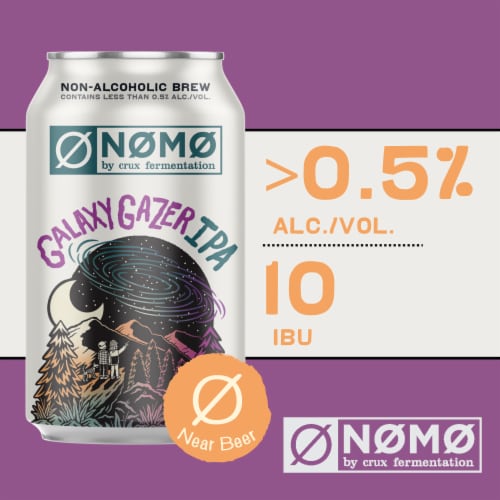 NØ MØ Non-Alcoholic Galaxy Gazer IPA Craft Beer Perspective: back