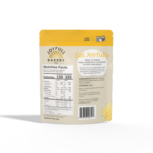 Joyfull Bakery Original Gluten Free Parmesan Thin Crisps Perspective: back