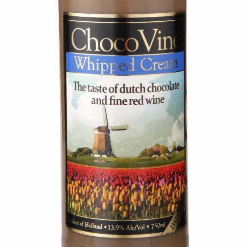 Chocovine Chocolate & Whipped Cream Chocolate Wine Netherlands Dessert Wine Perspective: back