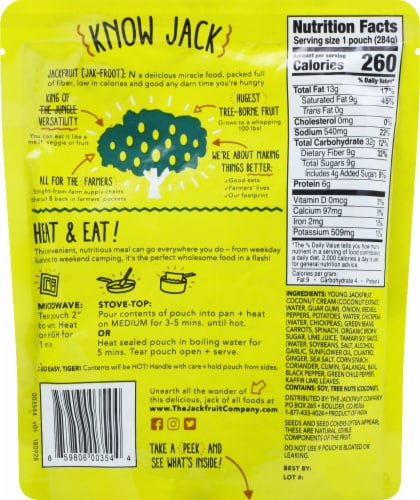 The Jackfruit Company Complete Thai Green Chile Jackfruit Meal Perspective: back