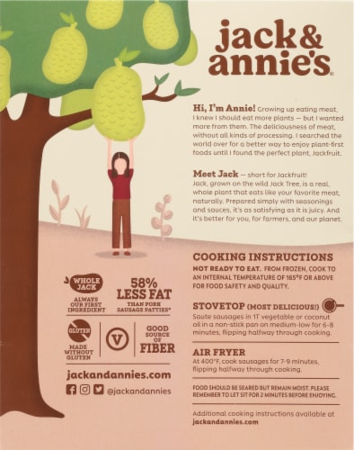 jack & annie's™ Savory Breakfast Jackfruit Sausage Patties Perspective: back