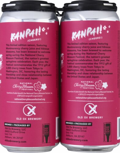 Old Ox Brewery National Cherry Blossom Festivale Farmhouse Cherry Ale Perspective: back