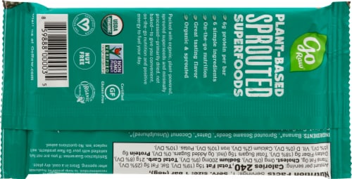 Go Raw Spirulina Seed Bars Perspective: back