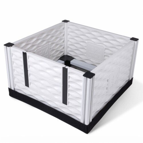 EZwhelp EZclassic 28 x 28 Puppy Dog Whelping Box Playpen w/Rails & Liner, Gray Perspective: back