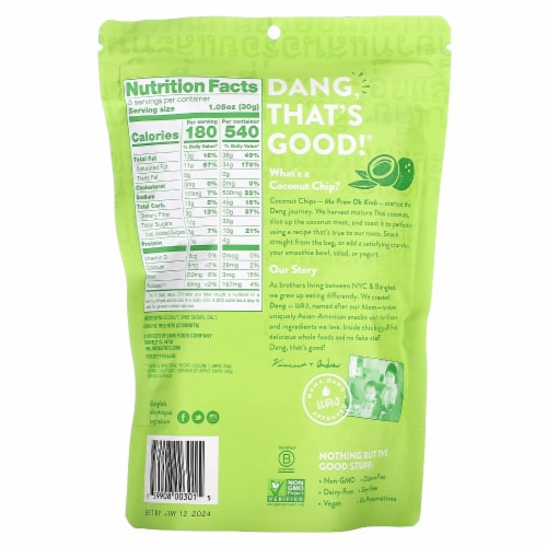 Dang® Toasted Coconut Chips Perspective: back