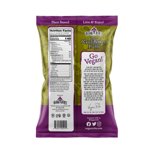 Vegan Rob's™ Probiotic Cauliflower Puffs Perspective: back