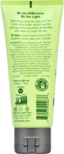 Andalou Naturals Shea Butter and Coconut Water Hand Cream Perspective: back