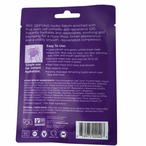 Andalou Naturals Instant Lift & Firm Hydro Serum Facial Mask Perspective: back