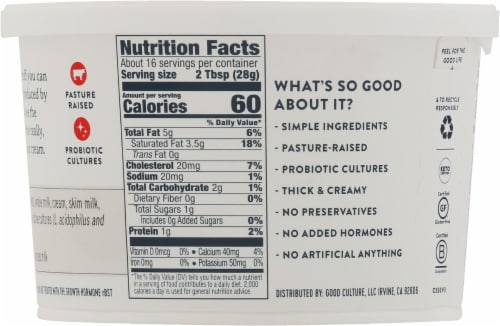 Good Culture® Sour Cream Perspective: back