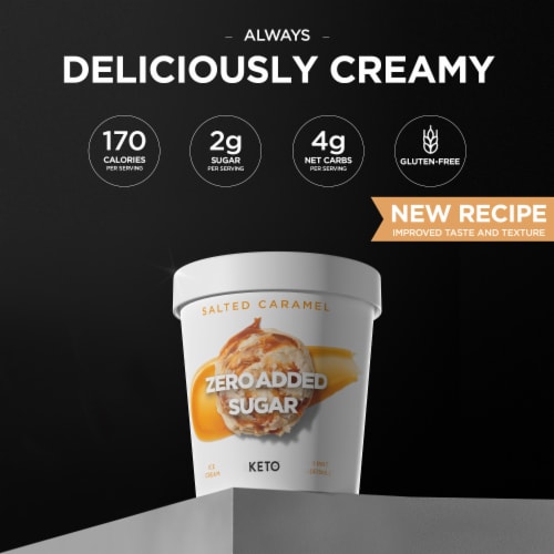 Keto Pint Salted Caramel Ice Cream Perspective: back