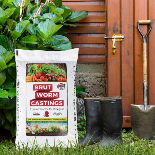 Brut Worm Farm All Natural Organic Worm Castings Soil Builder, 30 Pound Bag Perspective: back
