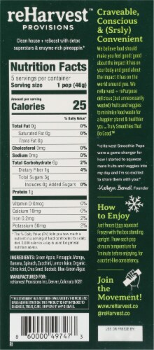 reHarvest® Provisions Super Greens Detox Smoothie Pops Perspective: back