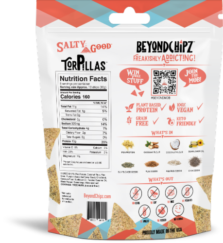 BeyondChipz™ Salty Good Low-Carb Tortilla Chips Perspective: back