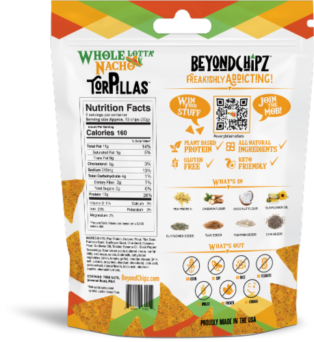 BeyondChipz™ Whole Lotta' Nacho Low-Carb Tortilla Chips Perspective: back