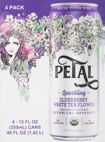 Petal Elderberry White Tea Flower Sparkling Water Perspective: back