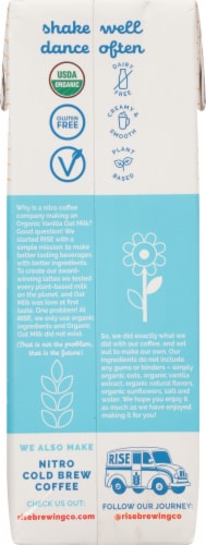 Rise Brewing Co Organic Vanilla Oat Milk Perspective: back
