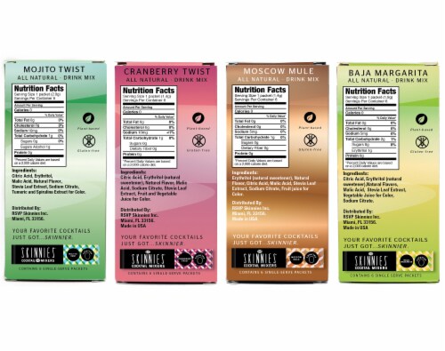 RSVP Skinnies™ Cocktail Mixer Packets Variety Pack Perspective: back