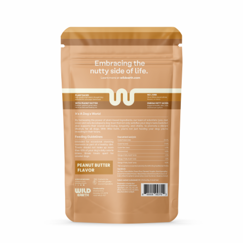 Wild Earth Peanut Butter Flavor Superfood Dog Treats Perspective: back