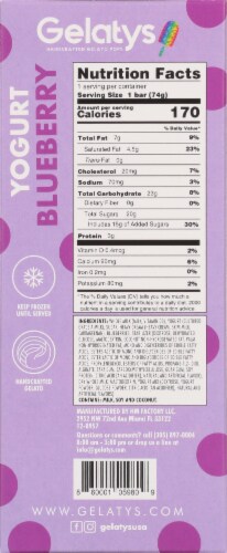 Gelaty's Yogurt Bluberry Gelato Bar Perspective: back