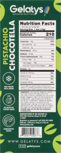 Gelatys® Pistachio Chocotella Gelato Bar Perspective: back