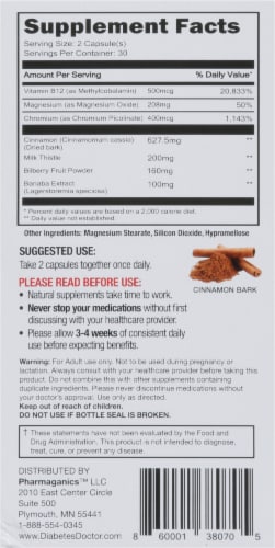 Diabetes Doctor Diabetic Blood Sugar 24 Hour Support Supplement Perspective: back