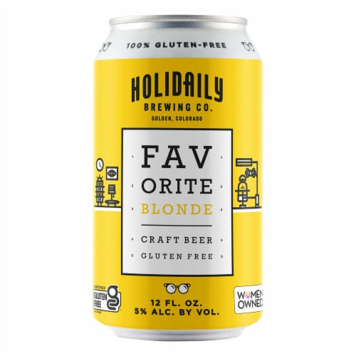 Holidaily Favorite Blonde Gluten Free Craft Beer Perspective: back