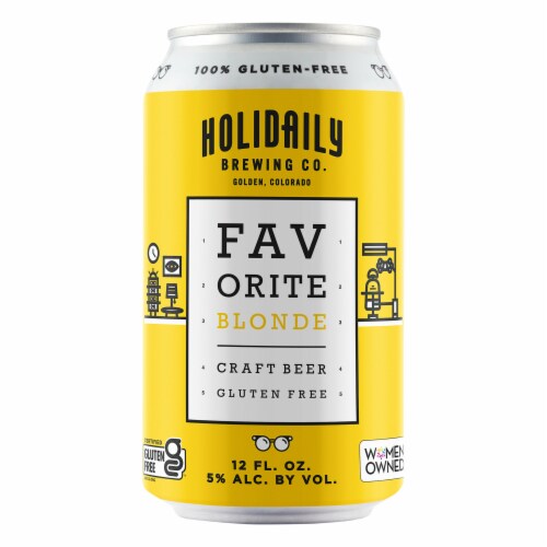 Holidaily Favorite Blonde Gluten Free Craft Beer Perspective: back