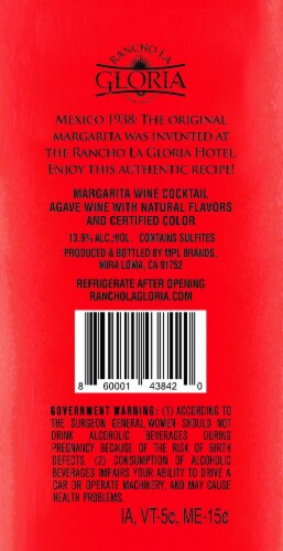 Rancho La Gloria Watermelon Margarita Wine Ready to Drink Cocktail Perspective: back