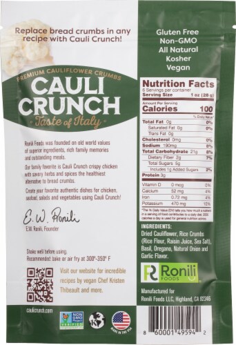 Cauli Crunch® Taste of Italy Premium Cauliflower Crumbs Perspective: back