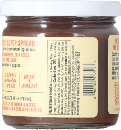 Chia Smash Strawberry Superfood Fruit Spread Perspective: back