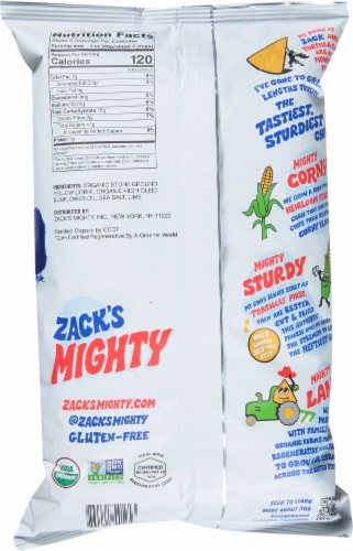 Zack's Mighty Sea Salt Organic Tortilla Chips Perspective: back