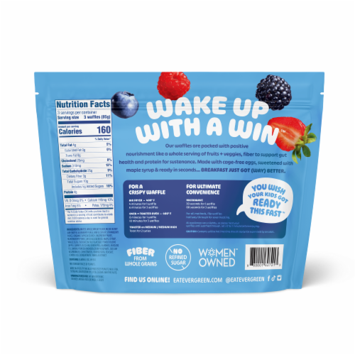 Evergreen™ Mixed Berry & Almond Frozen Mini Waffles Perspective: back