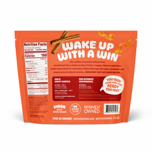 Evergreen™ Zucchini & Carrot Frozen Mini Waffles Perspective: back