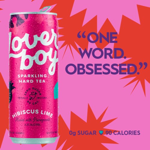Loverboy Hibiscus Lime Sparkling Hard Tea Perspective: back