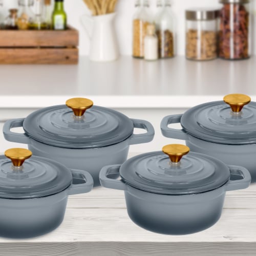 Enameled Cast Iron Mini Dutch Ovens - Set of Four Mini Dutch Ovens