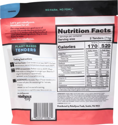 Rebellyous Foods Plant-Based Tenders Perspective: back