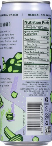Aura Bora Herbal Lavender Cucumber Flavored Sparkling Water Can Perspective: back
