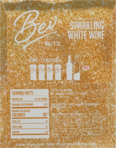 Bev Glitz White Blend California Sparkling Wine Perspective: back