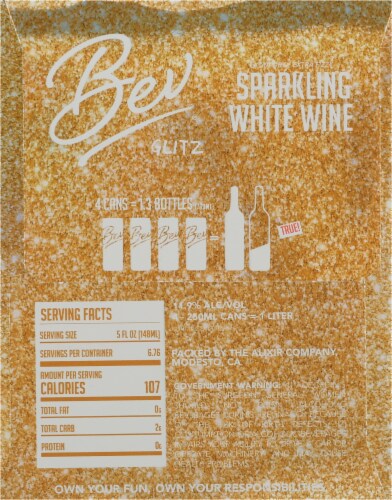 Bev Glitz White Blend California Sparkling Wine Perspective: back