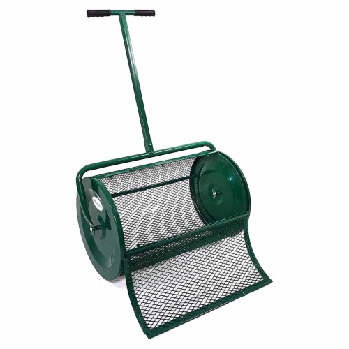 Landzie 24 Inch Metal Basket Lawn and Garden Topdressing Rolling