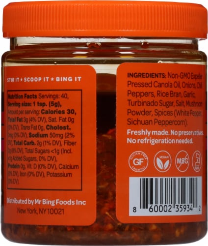 Mr Bing Spicy Chili Crisp Sauce Perspective: back